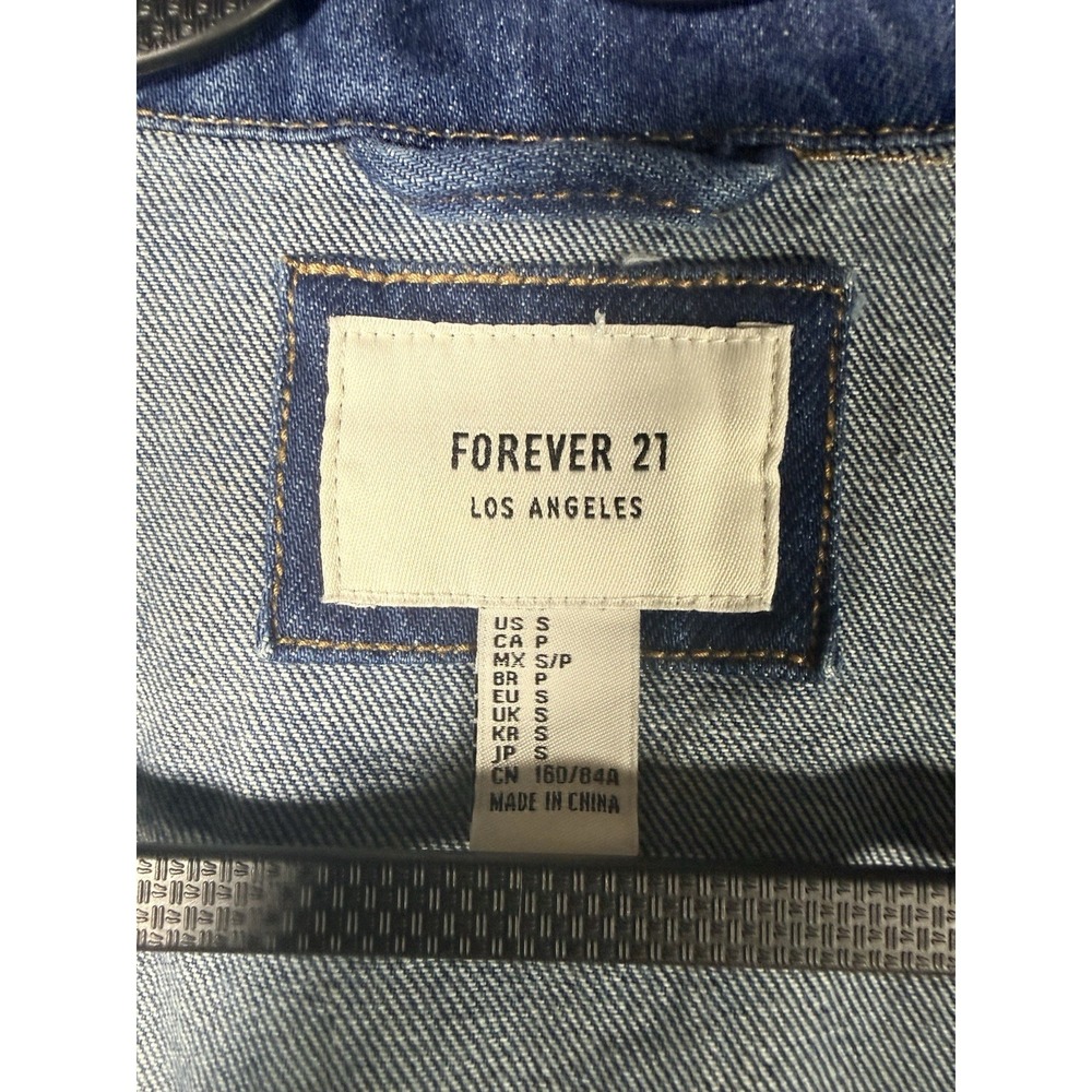 Forever 21 Patchwork Embroidered Denim Jacket Small - Picture 4 of 7